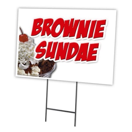 Brownie Sundae Yard Sign & Stake Outdoor Plastic Coroplast Window
